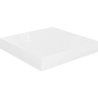 Vidaxl Floating Wall Shelf High Gloss White 23X23.5X3.8 Cm Mdf, White