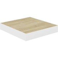 Vidaxl Floating Wall Shelf Oak And White 23X23.5X3.8 Cm Mdf, Brown