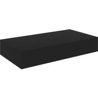 Vidaxl Floating Wall Shelf With Drawer Black 48X25X8 Cm, Black
