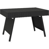 Vidaxl Foldable Side Table Black 60X40X38 Cm Poly Rattan, Black