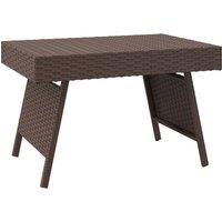Vidaxl Foldable Side Table Brown 60X40X38 Cm Poly Rattan, Brown
