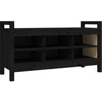 Vidaxl Hall Bench Black 110X40X60 Cm Solid Wood Pine, Black