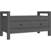 Vidaxl Hall Bench Grey 80X40X43 Cm Solid Wood Pine, Grey