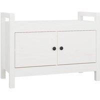 Vidaxl Hall Bench White 80X40X60 Cm Solid Wood Pine, White