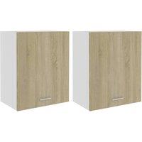 Vidaxl Hanging Cabinets 2 Pcs Sonoma Oak 50X31X60 Cm Engineered Wood, Brown