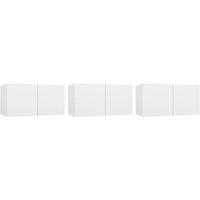 Vidaxl Hanging Tv Cabinets 3 Pcs White 60X30X30 Cm, White