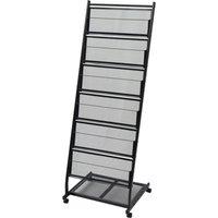 Vidaxl Magazine Rack 47.5X43X133 Cm Black A4, Black