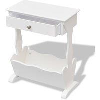 Vidaxl Magazine Rack Melrose White, White