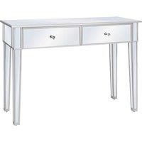 Vidaxl Mirrored Console Table Mdf And Glass 106.5X38X76.5 Cm, Silver