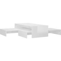 Vidaxl Nesting Coffee Table Set High Gloss White 100X100X26.5 Cm, White