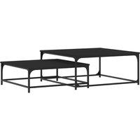 Vidaxl Nesting Coffee Tables 2 Pcs Black Engineered Wood, Black