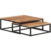 Vidaxl Nesting Coffee Tables 2 Pcs Solid Acacia Wood, Brown