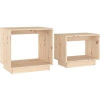 Vidaxl Nesting Coffee Tables 2 Pcs Solid Wood Pine, Brown