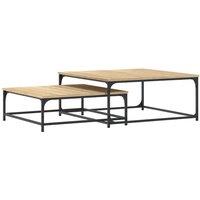 Vidaxl Nesting Coffee Tables 2 Pcs Sonoma Oak Engineered Wood, Brown