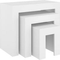 Vidaxl Nesting Coffee Tables 3 Pcs White Engineered Wood, White