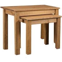 Vidaxl Nesting Tables 2 Pcs Solid Pine Wood Panama Range, Brown