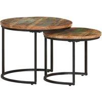 Vidaxl Nesting Tables 2 Pcs Solid Reclaimed Wood, Brown