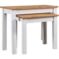 Vidaxl Nesting Tables 2 Pcs White Solid Pine Wood Panama Range, White