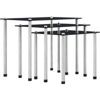Vidaxl Nesting Tables 3 Pcs Black Tempered Glass, Black
