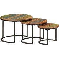 Vidaxl Nesting Tables 3 Pcs Solid Wood Reclaimed
