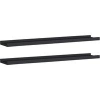 Vidaxl Picture Frame Ledge Shelves 2 Pcs Black 80X9X3 Cm Mdf, Black