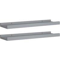 Vidaxl Picture Frame Ledge Shelves 2 Pcs Grey 40X9X3 Cm Mdf, Grey
