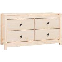 Vidaxl Side Cabinet 100X40X54 Cm Solid Wood Pine, Brown