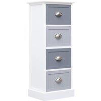 Vidaxl Side Cabinet 35X30X90 Cm Paulownia Wood, White