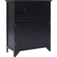 Vidaxl Side Cabinet Black 60X30X75 Cm Paulownia Wood, Black