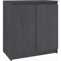 vidaXL Side Cabinet Grey 60x36x65 cm Solid Pinewood, Grey