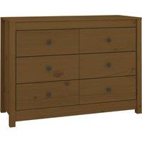 Vidaxl Side Cabinet Honey Brown 100X40X72 Cm Solid Wood Pine, Brown