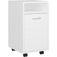 Vidaxl Side Cabinet With Wheels White 33X38X60 Cm Engineered Wood, White