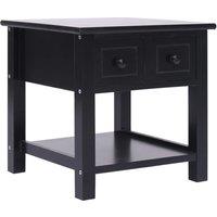 Vidaxl Side Table Black 40X40X40 Cm Paulownia Wood, Black