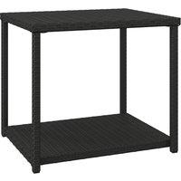 Vidaxl Side Table Black 55X45X49 Cm Poly Rattan, Black