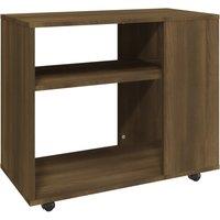 Vidaxl Side Table Brown Oak 70X35X55 Cm Engineered Wood, Brown