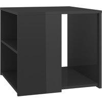 Vidaxl Side Table High Gloss Grey 50X50X45 Cm Engineered Wood, Grey