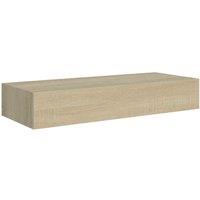 Vidaxl Wall-mounted Drawer Shelf Oak 60X23.5X10Cm Mdf, Brown