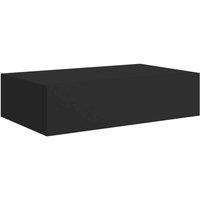 Vidaxl Wall-mounted Drawer Shelf Black 40X23.5X10Cm Mdf, Black