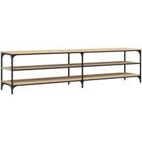 Vidaxl Tv Cabinet Sonoma Oak 200X30X50 Cm Engineered Wood And Metal, Brown