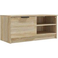 Vidaxl Tv Cabinet Sonoma Oak 80X35X36.5 Cm Engineered Wood, Brown