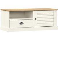 Vidaxl Tv Cabinet Vigo White 106X40X40 Cm Solid Wood Pine, White