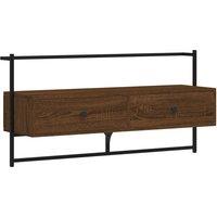 Vidaxl Tv Cabinet Wall-mounted Brown Oak 100.5X30X51 Cm Engineered Wood, Brown