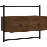 Vidaxl Tv Cabinet Wall-mounted Brown Oak 60.5X30X51 Cm Engineered Wood, Brown