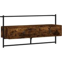 Vidaxl Tv Cabinet Wall-mounted Smoked Oak 100.5X30X51 Cm Engineered Wood, Brown
