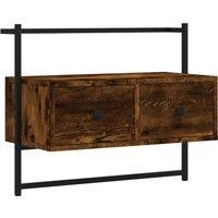 Vidaxl Tv Cabinet Wall-mounted Smoked Oak 60.5X30X51 Cm Engineered Wood, Brown