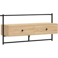 Vidaxl Tv Cabinet Wall-mounted Sonoma Oak 100.5X30X51 Cm Engineered Wood, Brown