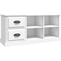 Vidaxl Tv Cabinet White 102X35.5X47.5 Cm Engineered Wood, White
