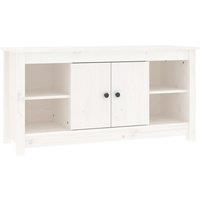 Vidaxl Tv Cabinet White 103X36 5X52 Cm Solid Wood Pine, White