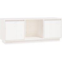 vidaXL TV Cabinet White 110.5x35x44 cm Solid Wood Pine, White