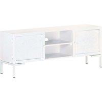Vidaxl Tv Cabinet White 115X30X46 Cm Solid Mango Wood, White